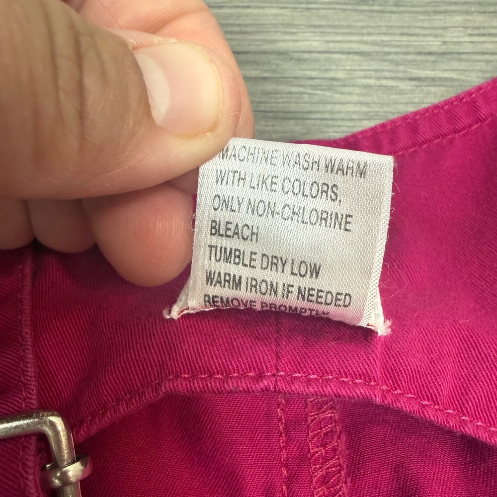 Vintage Talbots Kids Magenta Floral Bee Embroidered Cotton Overalls Romper 8 - Picture 5 of 9